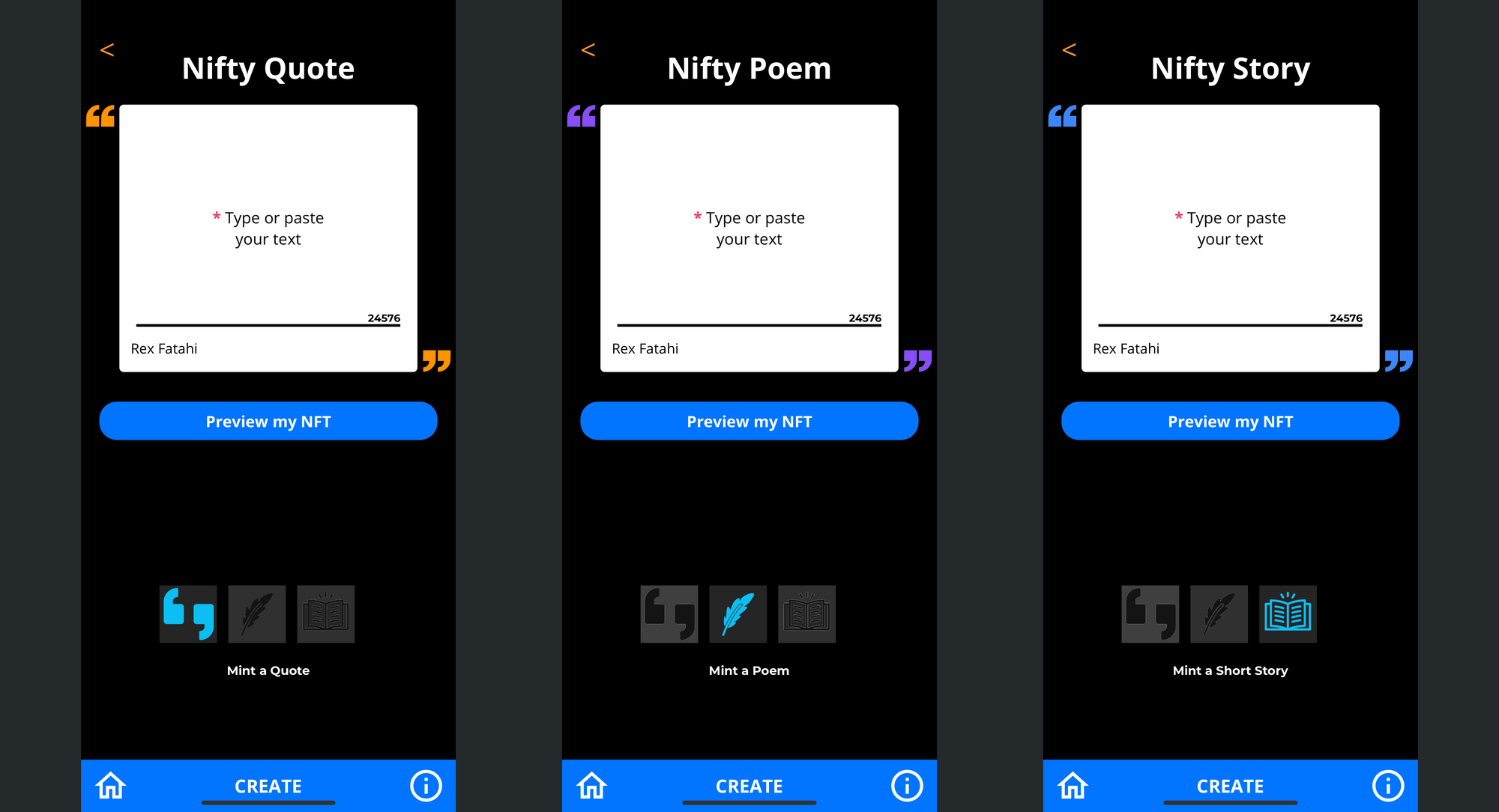 Mint NFTs for Quotes, Poems, and Short Stories